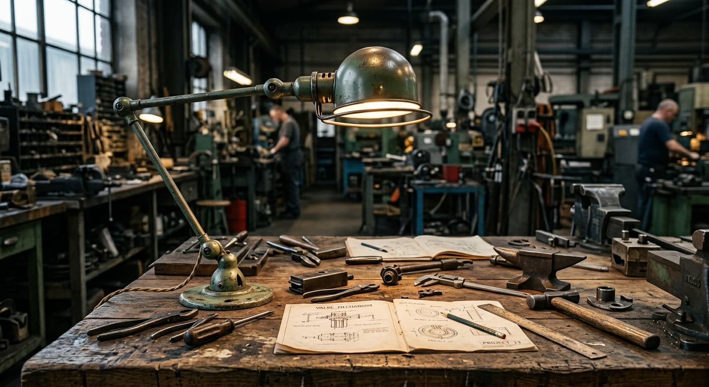 Das unverwüstliche Gelenk: Jean-Louis Domecq und die geniale Mechanik der Jieldé-Leuchte